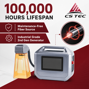 CS TEC Tragbarer Handgehaltener Faserlaser-Gravierer 20W 30W 50W für Metall Kunststoff Holz Keramik Reifen PCB Text Code Logo - Product Image 4