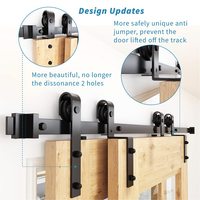 AAG Fabricante de fábrica Estilo único Negro Níquel cepillado Bypass Puerta corredera de Granero Hardware y Hardware Kit para puertas dobles