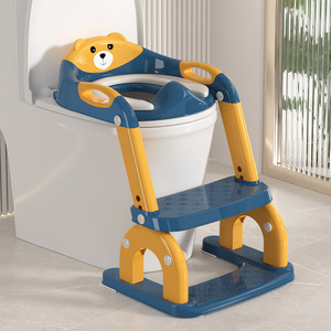 Baby Guard Town Toddler Toilet Seat With Step <b>Stool</b> Animal Pattern PP Material Potty Training Aid For Kids - Product Image 2
