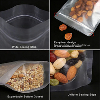 Sachet d'emballage liquide réutilisable en plastique mat dépoli avec fermeture éclair, type stand-up, en stock
