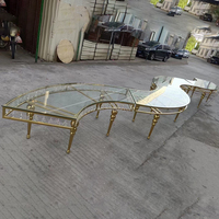 Meubles de mariage de luxe, table à manger en acier inoxydable moderne, table ronde en forme de serpent, pour événements et fêtes en plein air