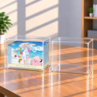 Boîte de présentation en acrylique transparente de qualité supérieure pour collection de cartes d'anime, boîte cadeau, étanche, anti-poussière, protection UV, support magnétique N52