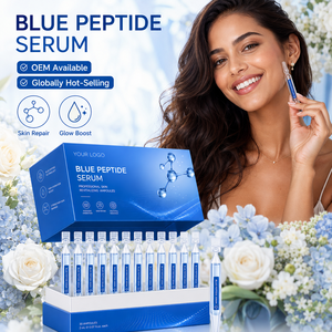 Blue Copper Peptide Serum 30ml Private <b>Label</b> Factory Wholesale Hydrating Repair Anti Wrinkle Face Serum OEM - Product Image 3