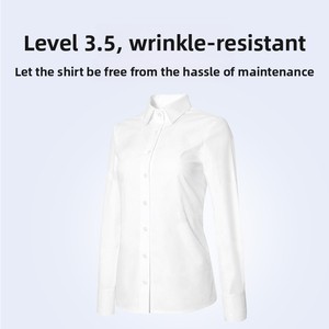 Camisa de vestir informal de negocios DP Spring para <span class=keywords><strong>hombre</strong></span>, sin planchado, de algodón peinado, para el trabajo y el día a día, estilo <span class=keywords><strong>joven</strong></span> - Product Image 5