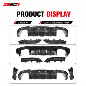 Difusor Trasero de 3 Piezas Estilo SQ de Fibra de Carbono Real para <span class=keywords><strong>BMW</strong></span> Serie 4 G22 G23 430i M440i Coupé Convertible, Alerón Trasero 2020+ - Product Image 3