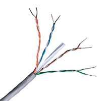 Câble Ethernet Cat 6 non blindé à paires torsadées (UTP) 4 paires 23 AWG Câble réseau Cat6 CMR CCA Cuivre Gris 1000 pieds