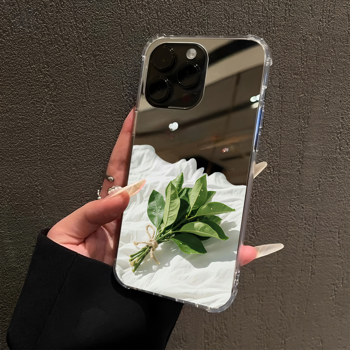 2-in-1 Anti-Drop Mirror - Transparent - A Yuzu Leaf