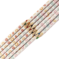 Crayons de couleur hexagonaux en bois de 7 pouces, lot de 12 couleurs, surface enduite de film, personnalisables, papeterie artistique, certifiés ISO EN71 ASTM