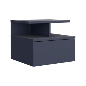 Adele Floating Nightstand With Drawer And Shelves For Bedroom <b>Storage</b> - Product Image 6