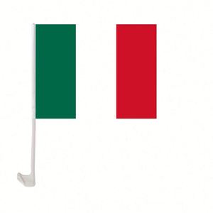 Bandera Nacional Italiana de Poliéster de 30x45cm para Ventana de Auto con Asta de Plástico para Eventos Deportivos - Product Image 1