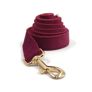 Großhandel umwelt freundliche Wein rot Hund Haustier Halsband personal isierte Samt verstellbare Hunde halsband solide Haustier liefert führt - Product Image 4