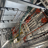 Ligne de peinture en poudre automatique intelligente synchronisée avec four de séchage et contrôle PLC pour composants métalliques d'ascenseurs