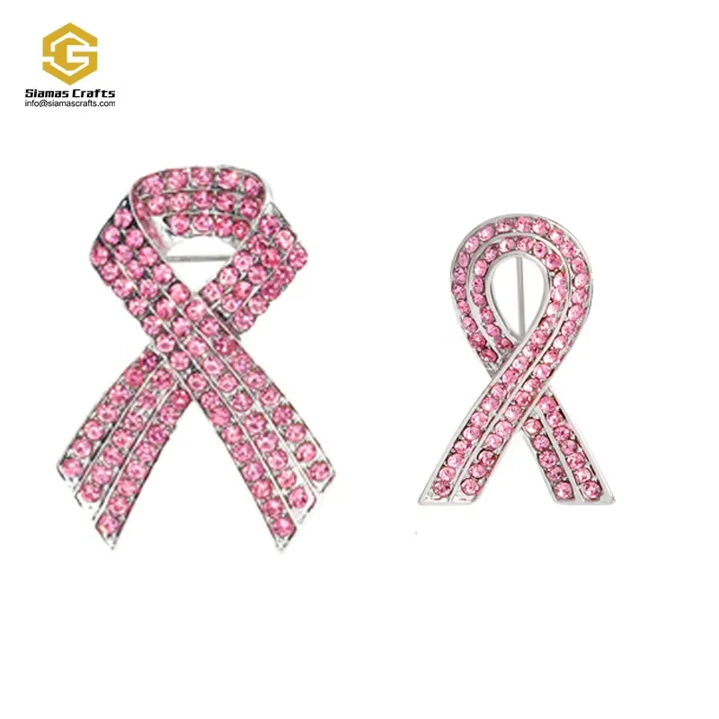 Metal soft enamel nurse pink ribbon lapel pin awareness breast cancer brooch lapel pins