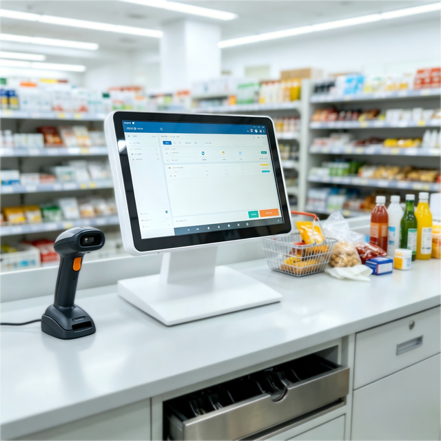 Small Size 10.1 Inch Android All-in-one POS Terminal Touch Screen Cash Register POS System for Grocery Shop