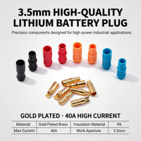 Connecteur unipolaire plaqué or SH3.5, boîtier de différentes couleurs SH3.5-M SH3.5-F, adaptateur de prise banane plaqué or pour drone RC