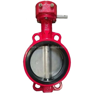 Red gang Hướng dẫn sử dụng đòn bẩy vòi cứu hỏa với 150lb Ba bù đắp rãnh Wafer kiểm tra Van bướm cho phương tiện truyền thông nước - Product Image 1