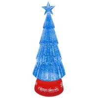 Pohon Natal Kristal RGB Berwarna-warni dari Plastik, Hadiah dengan Lampu LED dan Musik Terpasang