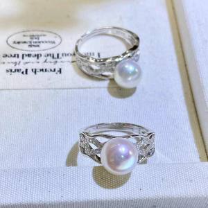 Base para Anillo de Plata S925, Edición Moda, para Accesorios de Perlas DIY 1926, Base para Anillo Vacía, para Joyería Plana de 6-8mm, Anillos de Salto de 6mm - Product Image 3