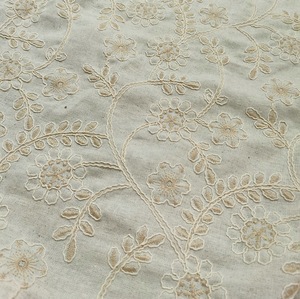 Tissu en viscose, <span class=keywords><strong>lin</strong></span> et coton, broderies 3D de branches et de fleurs, pour vêtements, thobe, matelas, canapé - Product Image 2