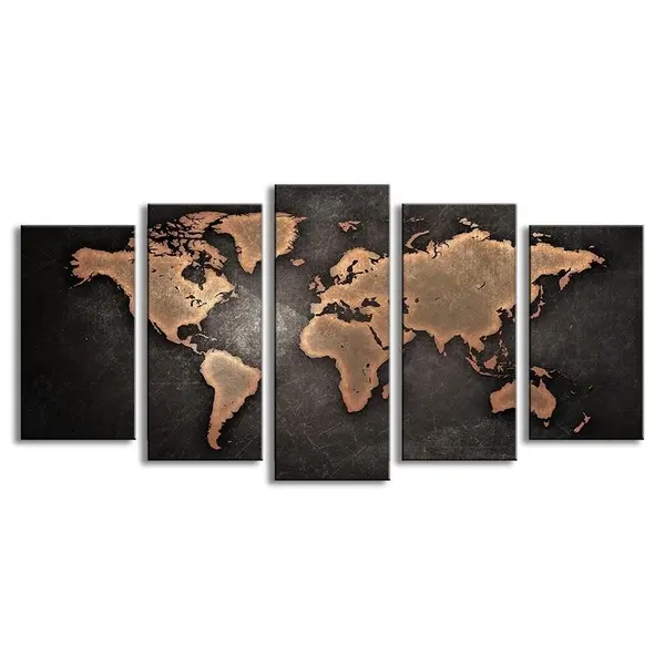 The Retro World Map 5 dimensioni Poster Canvas Painting Wall Art Picture decorazioni per la casa materiale scolastico studio per bambini