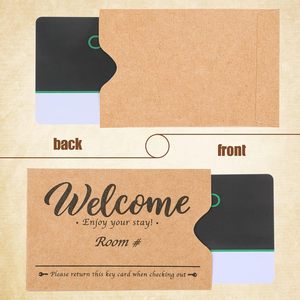 Kraft Paper Key <b>Card</b> Holder Envelope Biodegradable Hotel Room Welcome <b>Card</b> <b>Protector</b> For Guest Stay - Product Image 3