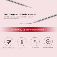 SHUANGJIA Fraise à ongles électrique professionnelle en carbure de tungstène, tige de 3/32 pouces, en acier inoxydable, forme croisée, pour manucure