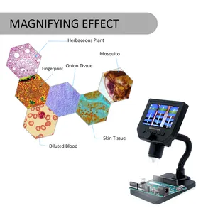 G600 electron microscope HD 3.6MP portable 4.3inch LCD digital microscope with lcd screen