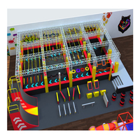 Interior ejercicio divertido para fitness obstáculo por supuesto equipo Ninja Guerrero para Parque de trampolín