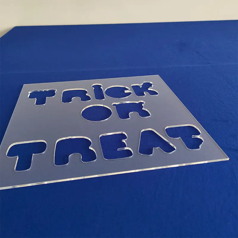 Acryl Halloween Sjablonen Met Trick-Or-Traktatie Plastic Tekening Stencils Educatief Speelgoed Alfabet Stencils Voor Scrapbooking