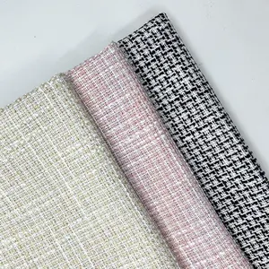 Fabric wholesale canada olefin poly tweed fabric tweed single strip check woollen fabric