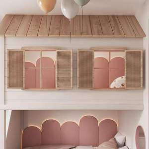 JINS letto a soppalco in legno massello con Design sfalsato e <span class=keywords><strong>casa</strong></span> sull'albero vuoto per ragazzi ragazze camera da letto scuola Hotel palestra o Villa appartamento - Product Image 6