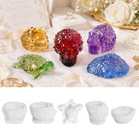 Molde de Silicona 3D con Facetas de Cristal de Diamante DM1408, Moldes de Resina Epoxi para Joyería con Forma de Animales Marinos, Tortuga, Caracol, Calavera, Erizo, Coral