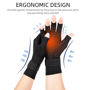 Guanti Terapeutici in Rame a Compressione Completa, in Nylon e Spandex, Durevoli, Antiscivolo, Traspiranti, per Uomo e Donna, per Alleviare l'Artrite - Product Image 1
