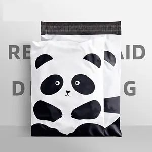 Bolsa personalizable con estampados personalizados, logo personalizado, biodegradable, bonito panda, poly mailer, bolsa de ropa de correo