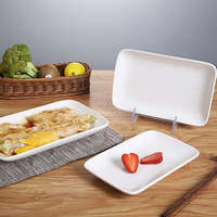Plateaux de service rectangulaires en porcelaine de qualité supérieure pour apéritif, salade, dessert, sushi, présentation