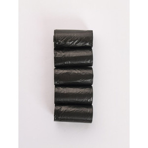 Distributore di sacchetti per cacca di plastica nera da 5 rotoli porta sacchetti per rifiuti cani di lusso eco-friendly - Product Image 1