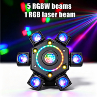 Nouvelle Lampe à Tête Mobile à Six Bras, Contrôle DMX512, LED RGBW, avec Commande Vocale pour KTV, Bar, DJ, Club