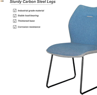 Chaise de salle à manger sans accoudoirs à dossier haut en tissu de haute qualité au design moderne avec pieds en métal