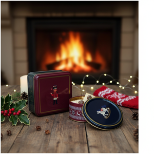 Metal Storage Tin <b>Set</b> – <b>Square</b> & Round Young Solider Valentine And New Year Design - Product Image 3