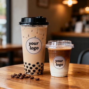 Vaso de Plástico Transparente Personalizado con Logotipo para Bebidas Frías, Té <span class=keywords><strong>Boba</strong></span>, Café, con Tapa, 8, 12, 16, 32 oz, Venta al por Mayor - Product Image 4