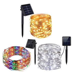 Guirlande lumineuse solaire LED 10m 20m Décoration de jardin extérieur Lumière féérique Fête Noël Mariage Vacances IP65 - Product Image 1