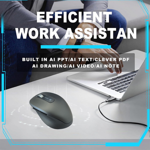 Ratón Inalámbrico Silencioso para Oficina con IA, Adaptable a Conexiones USB y Bluetooth, Escritura por Voz/Traducción por Voz/AIPPT/AiText - Product Image 3