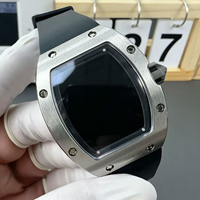 Montre mécanique sportive décontractée pour homme, boîtier en titane ultra-fin personnalisé 67-01, bracelet en caoutchouc