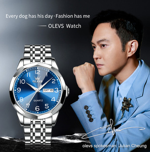 Montre Homme Étanche 9970, Montre à Quartz Numérique pour Homme, Montre-Bracelet en Acier Inoxydable Lumineuse, Date et Jour de la Semaine - Product Image 4