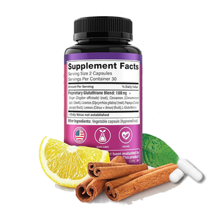 HHC - Suplemento Herbal Antioxidante para Aclarar la Piel con 60 Cápsulas de Glutatión, Extracto de Limón, Jengibre, Canela y Papaya para Adultos - Product Image 2