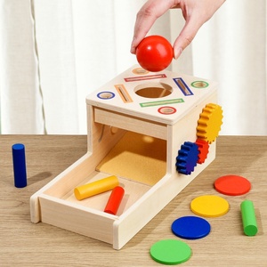 Jouets éducatifs Montessori, équipement d'apprentissage précoce, kit de jeu en bois de couleur assortie, boîte à monnaie pour bébé, boîte de permanence d'objets, jouets - Product Image 4