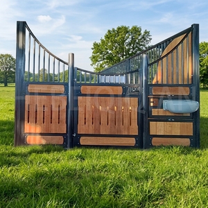 Puerta de establo para <span class=keywords><strong>caballos</strong></span> de 2x3m, nueva, negra, con estructura de madera y acero, para uso interno, de metal, con <span class=keywords><strong>altura</strong></span> de 2.2m - Product Image 1