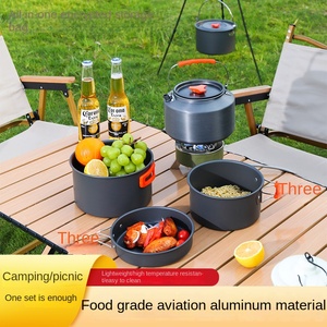 Outdoor Camping Picnic Aluminum Alloy Full Set Pot and Kettle Cooking Supplies - Product Image 2