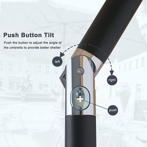 Parapluie de Patio de 9,8 pieds, cantonnière, Table de marché, pour jardin, plage, avec bouton poussoir - Product Image 5