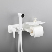 Ensemble de pistolet de pulvérisation WC moderne en laiton écologique avec bidet chaud/froid et porte-serviettes en papier dissimulé pour hôtels